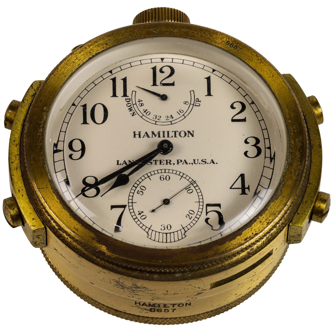 A WWII Hamilton Model 22 marine chronometer (Deck Watch) for U.S. Navy Bureau of Ships (BuShips) (1 of 5)