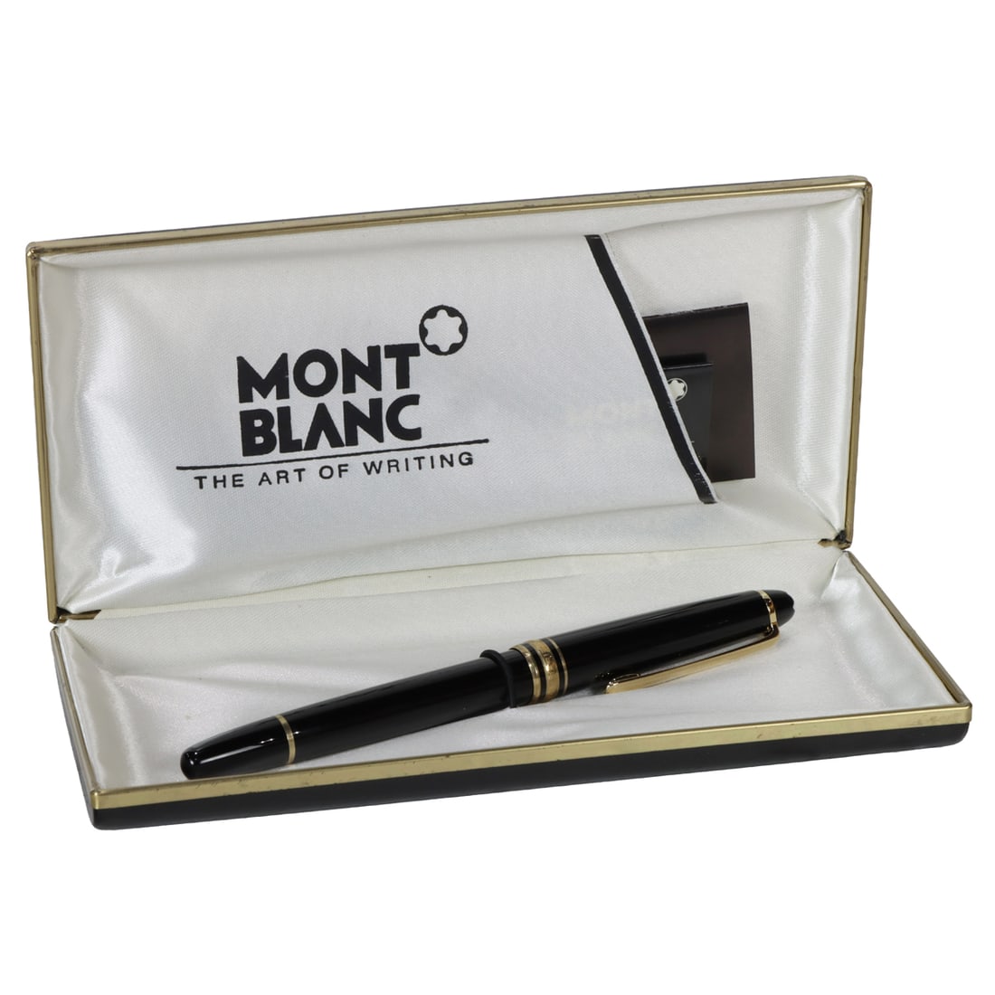 A Mont Blanc Meisterstruck Classique fountain pen with 14k gold nib: A Mont Blanc Meisterstruck Classique fountain pen with 14k gold nib, includes case and authenticity card, 5.25"l