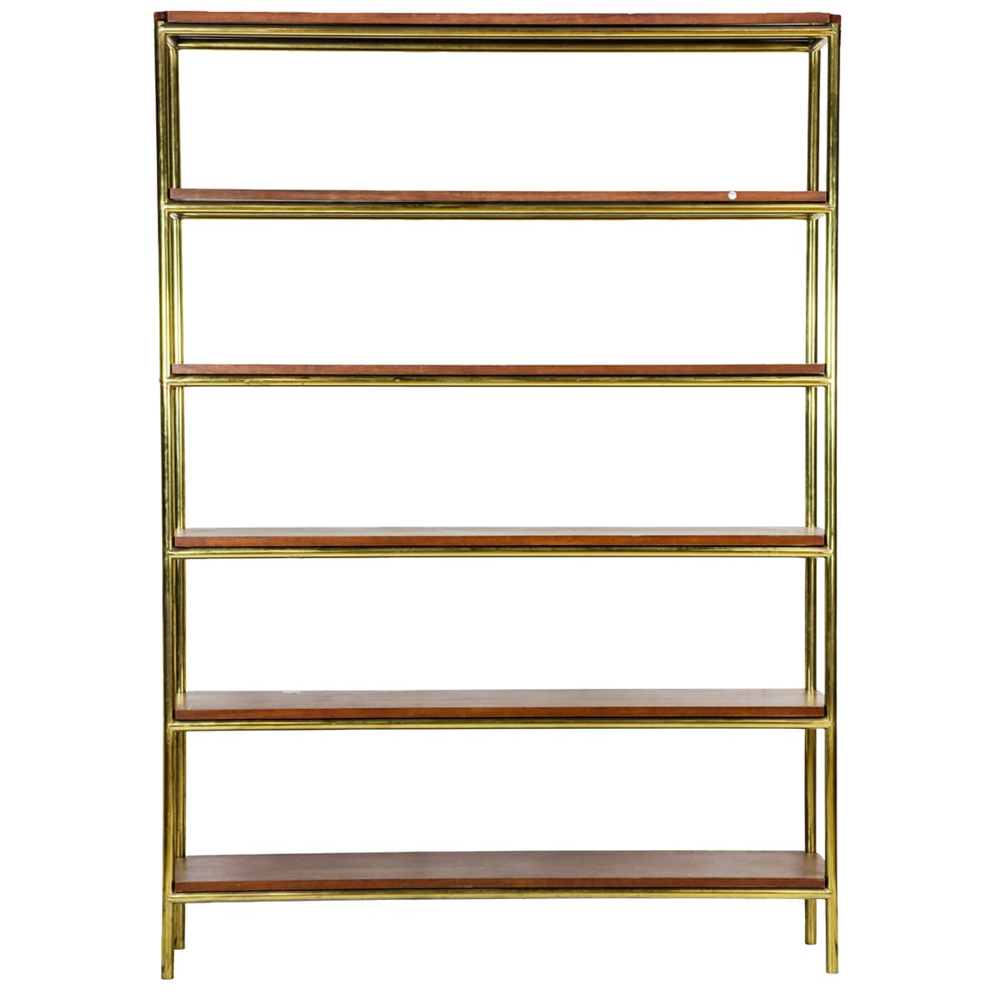 A Contemporary tubular brass and mahogany display unit (1 of 4)