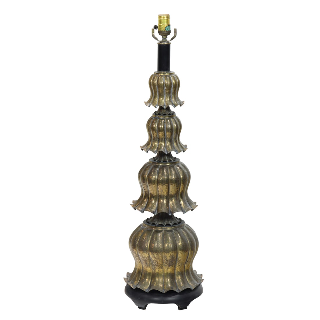 A Wilshire House hammered brass table lamp (1 of 3)
