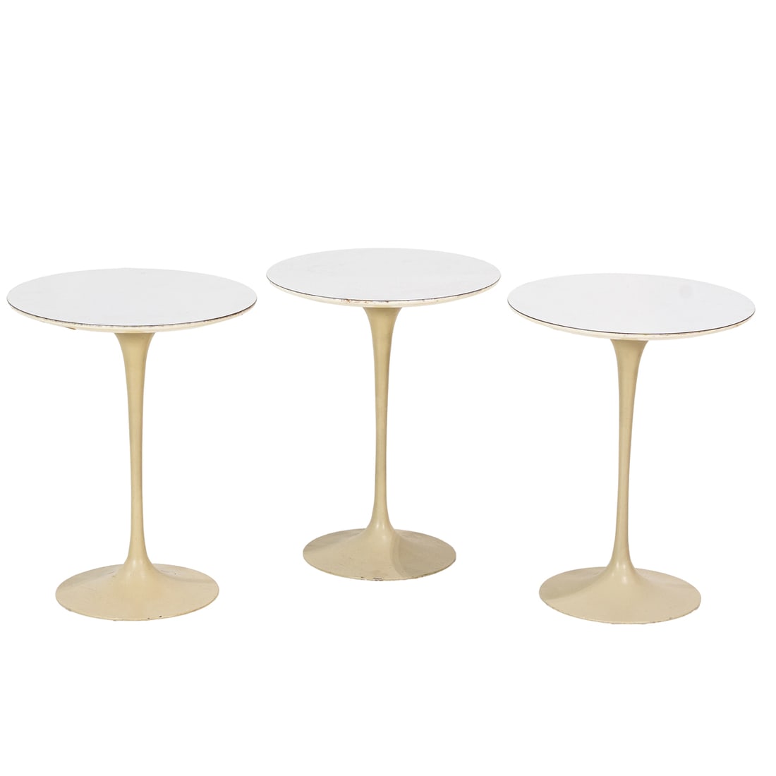 A set of three Saarinen for Knoll tulip side tables (1 of 3)