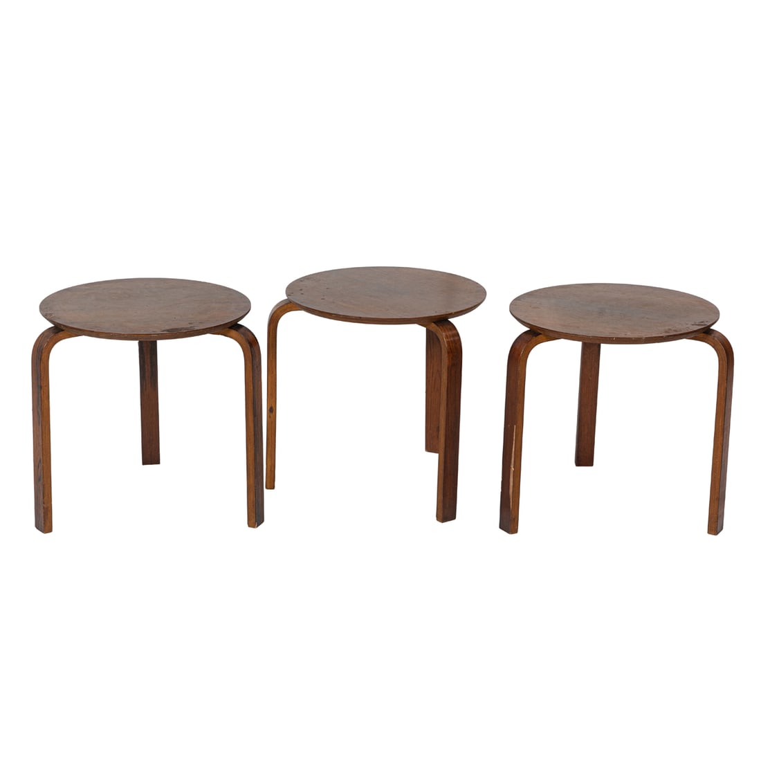 A set of three Danish Modern stacking tables/stools (1 of 6)