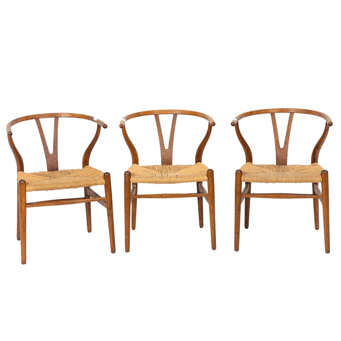 A set of three Hans Wegner attributed CH24 Wishbone chairs (1 of 4)