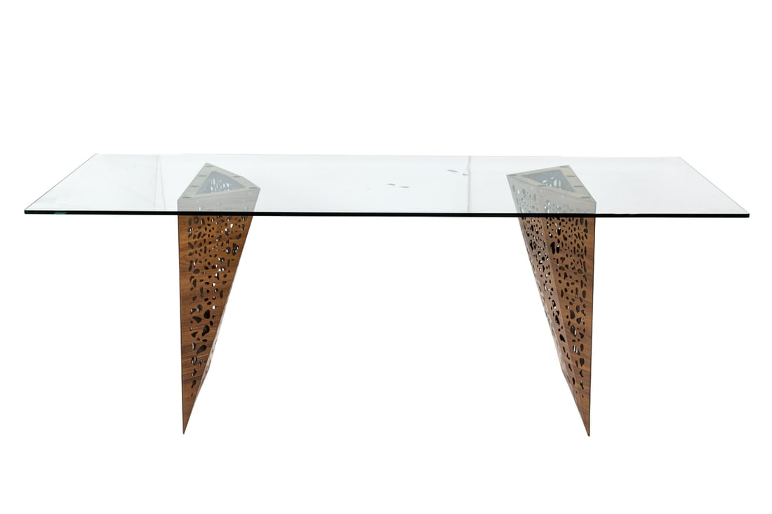 A Steven Holl 'Riddled' double pedestal dining table for HORM (1 of 5)