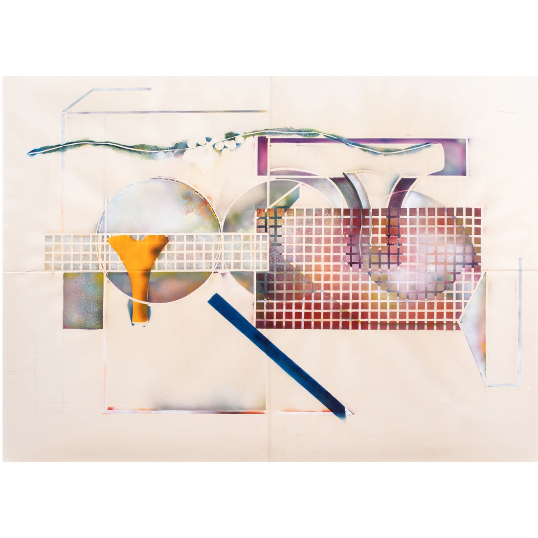 Work on paper, Sonya Rapoport: Sonya Rapoport (American, 1923-2015), Untitled, 1995, acrylic on multiple sheets of paper, signed and dated lower right, gallery label (Artventures, San Francisco, CA) and collection labels (Viart