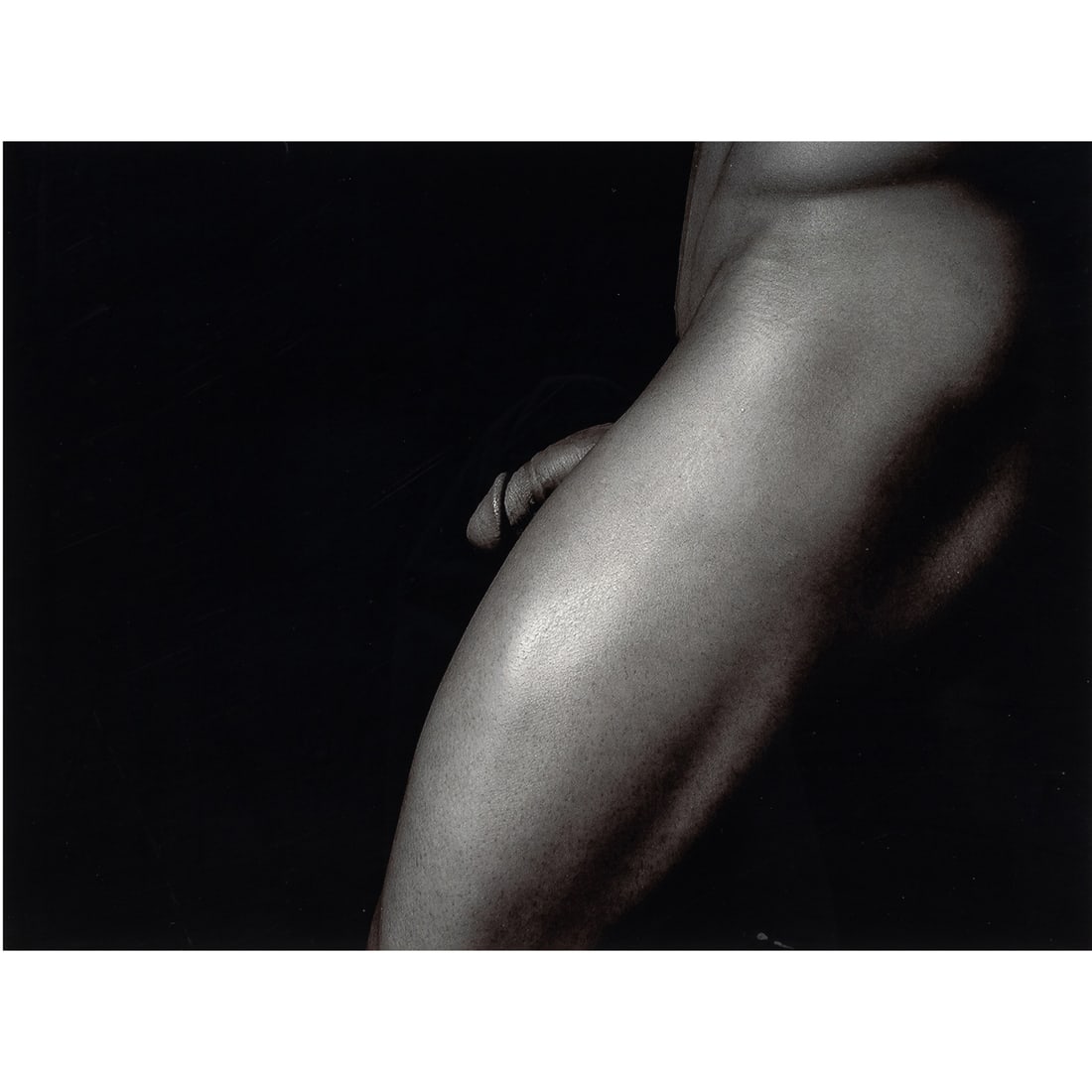 Photograph, American School (20th/21st century): American School (20th/21st century), Male Nude, gelatin silver print, unsigned, sheet: 11"h x 14.5"w, overall (with frame): 18.25"h x 21.5"w