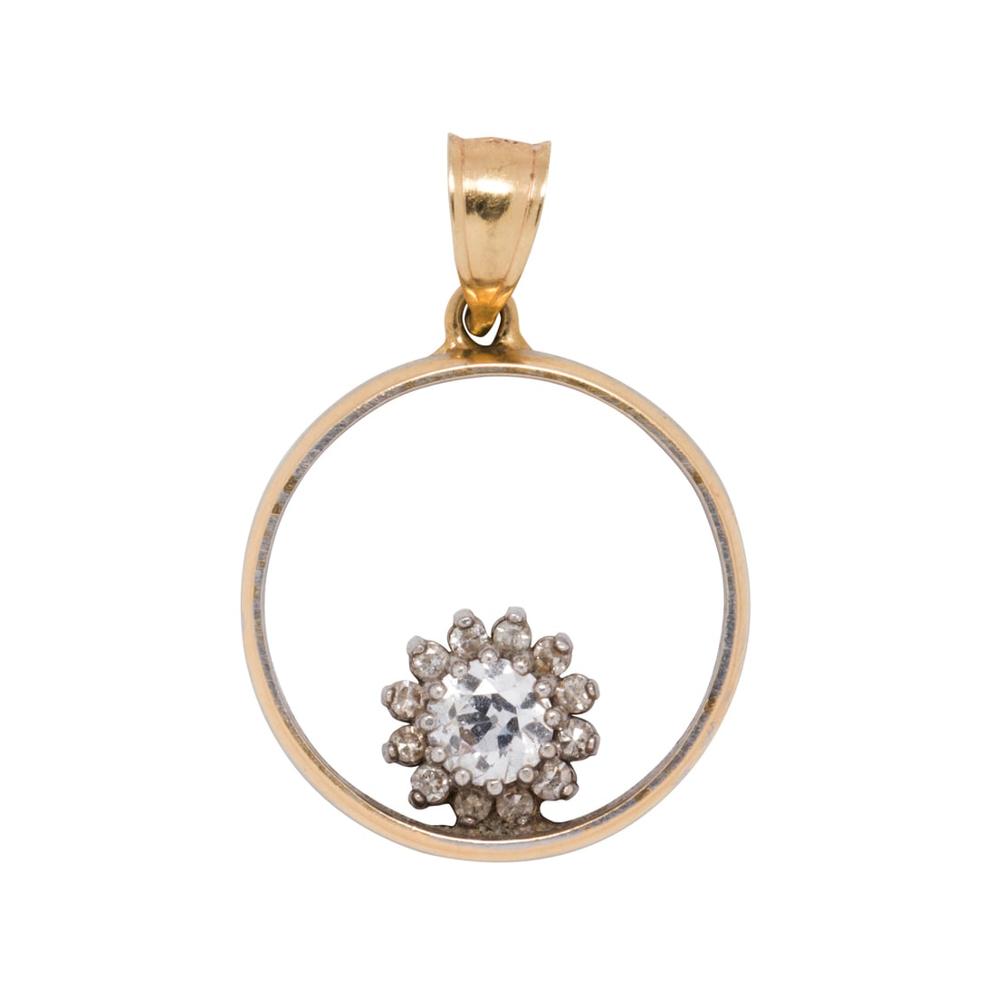 A diamond and 14k bi-color gold pendant (1 of 1)