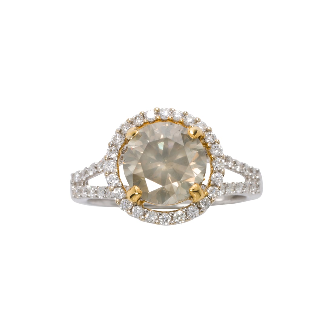 A diamond and 18k bi-color gold ring (1 of 2)