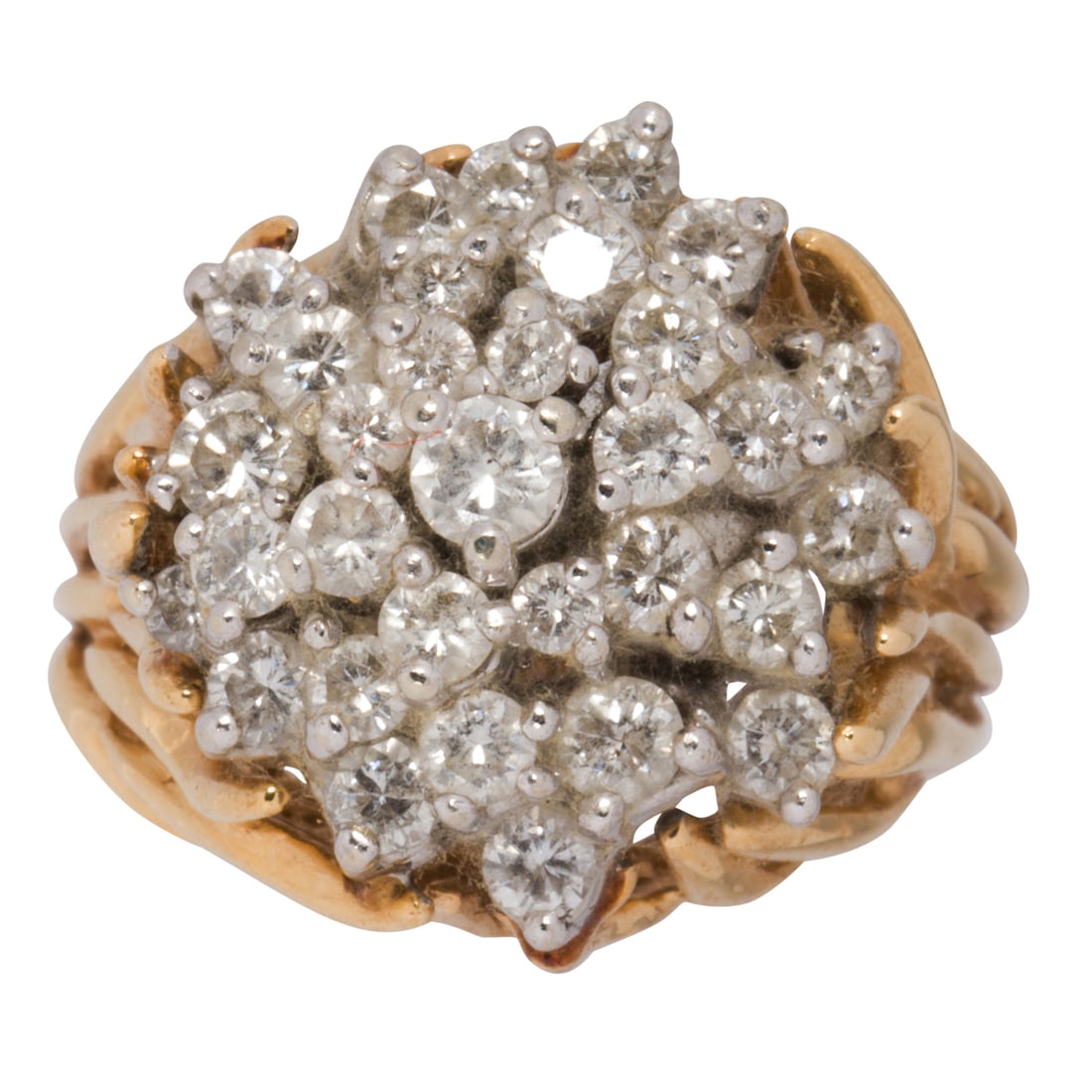 A diamond and 14k bi-color gold ring (1 of 2)