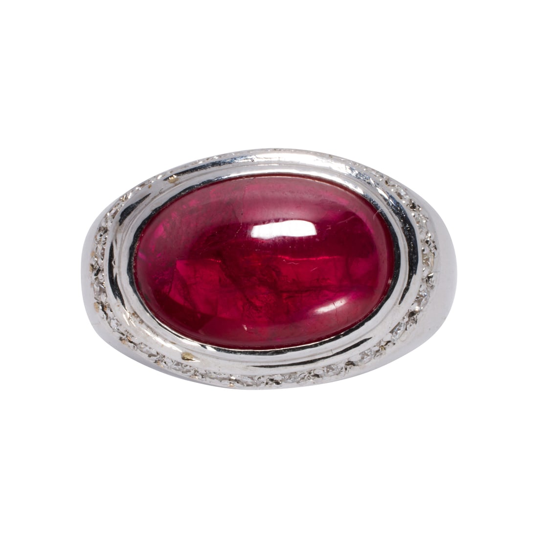 A ruby, diamond, and 14k white gold ring (1 of 2)