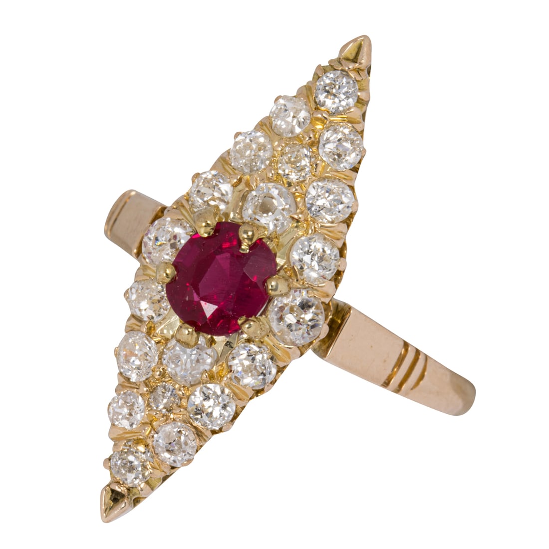 A ruby, diamond, and 14k rose gold ring - 2