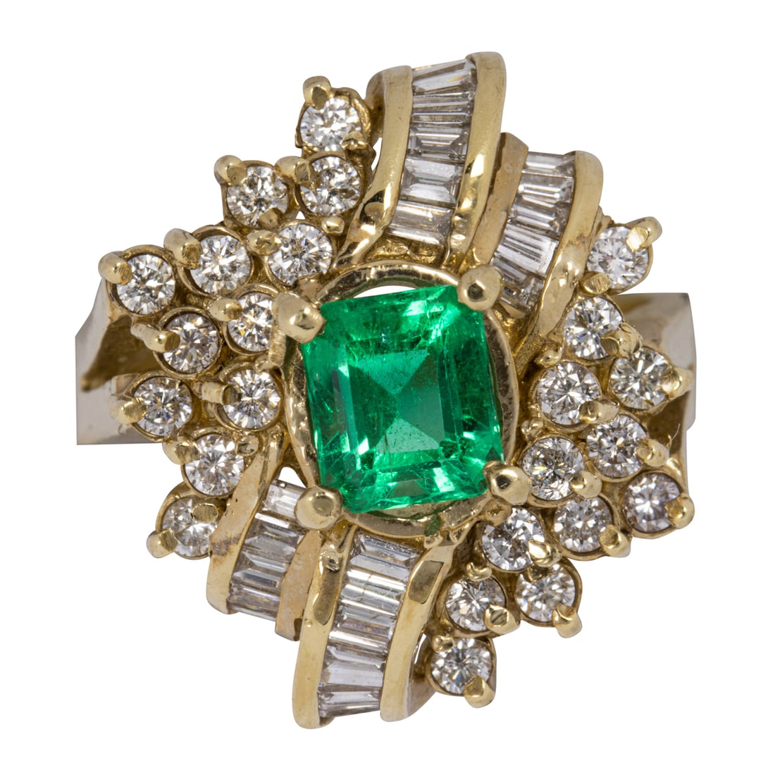 An emerald, diamond, and 14k gold ring (1 of 2)