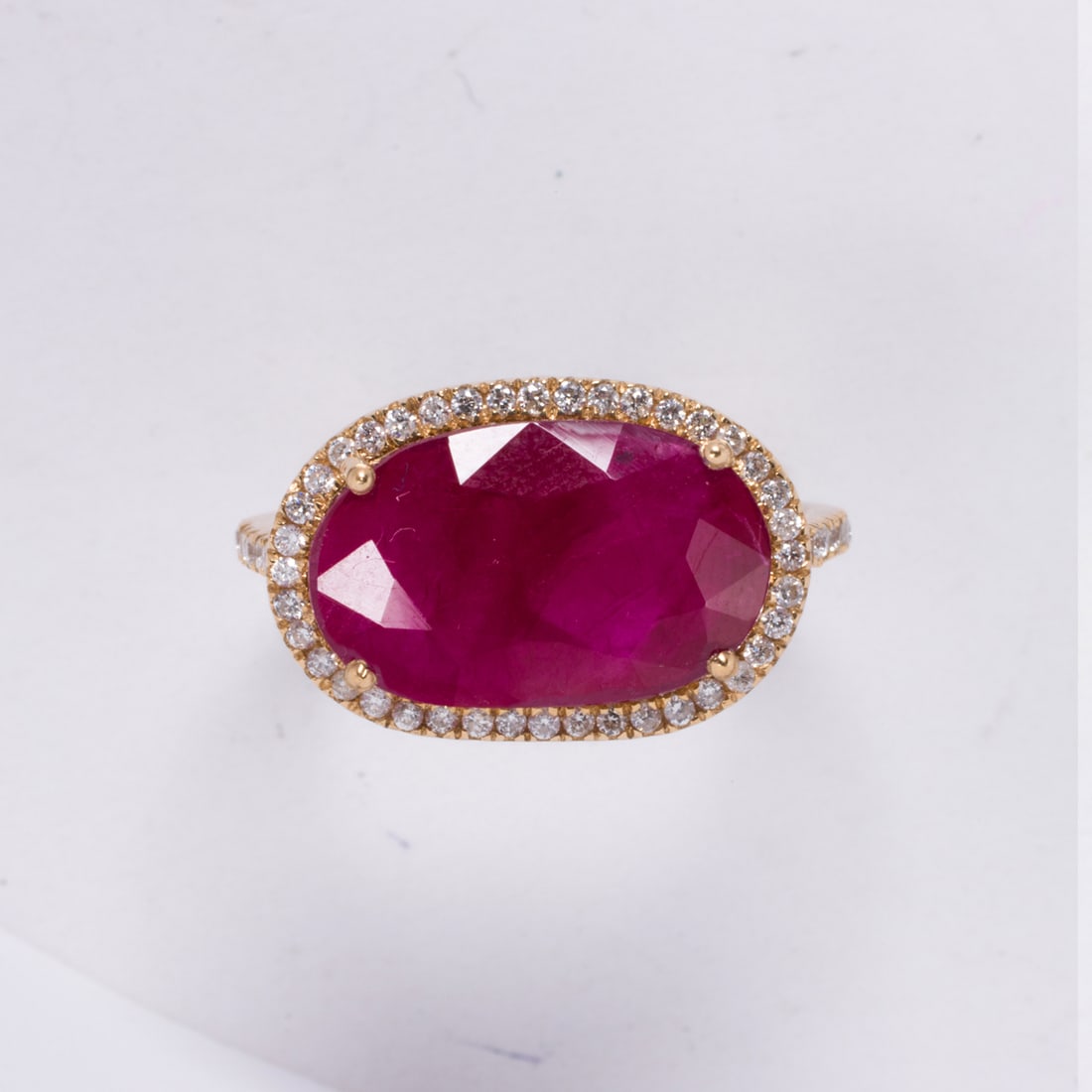 A Burmese ruby, diamond, and 18k gold ring (1 of 2)