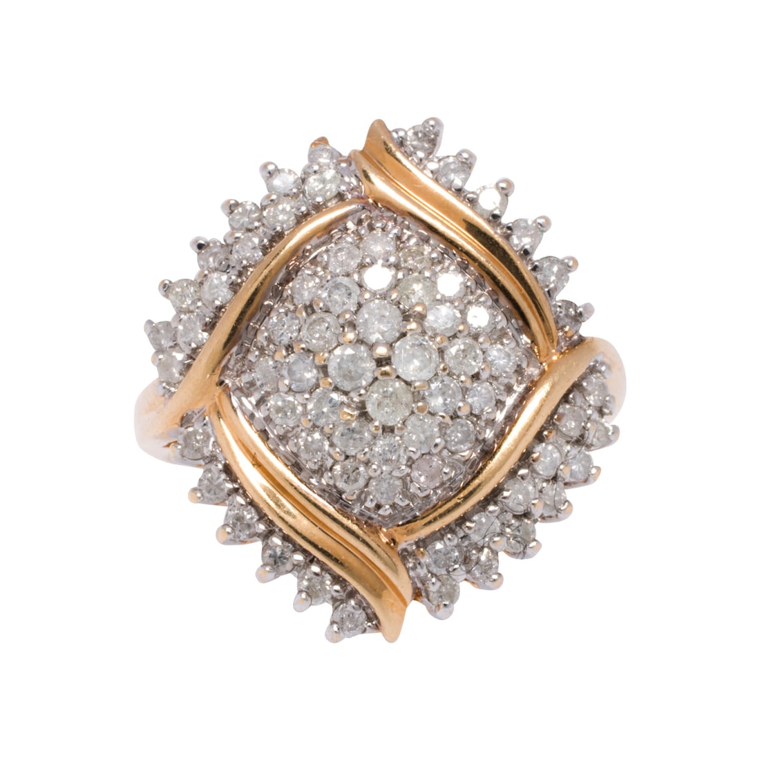 A diamond and 14k bi-color gold ring (1 of 2)