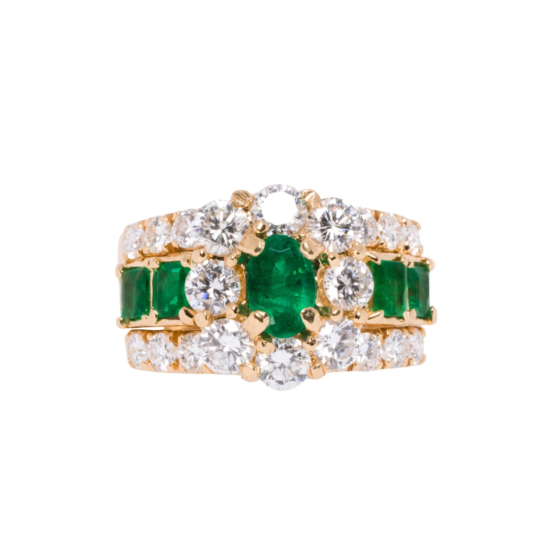 An emerald, diamond, and 18k gold ring (1 of 2)