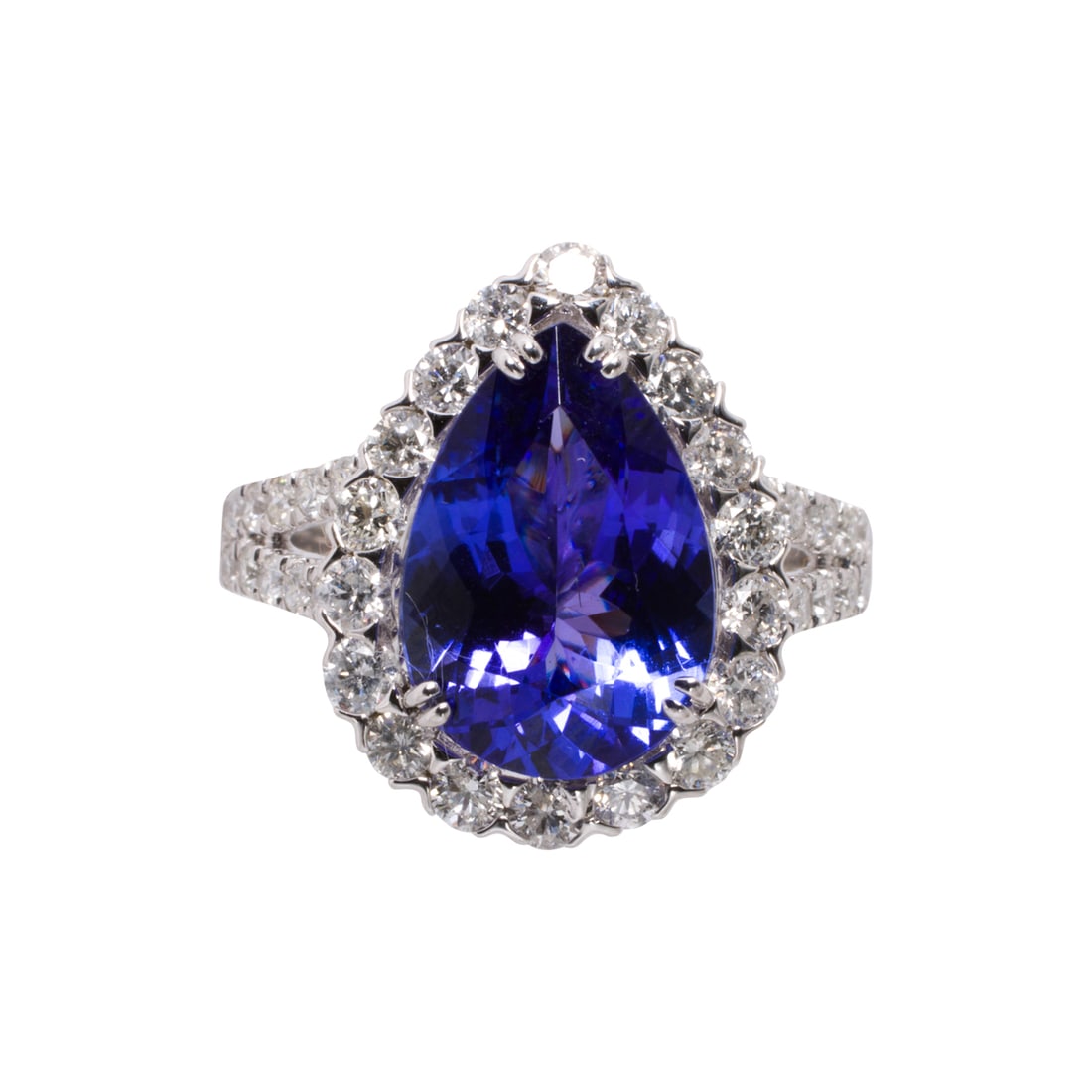 A tanzanite, diamond, and 14k white gold ring (1 of 2)