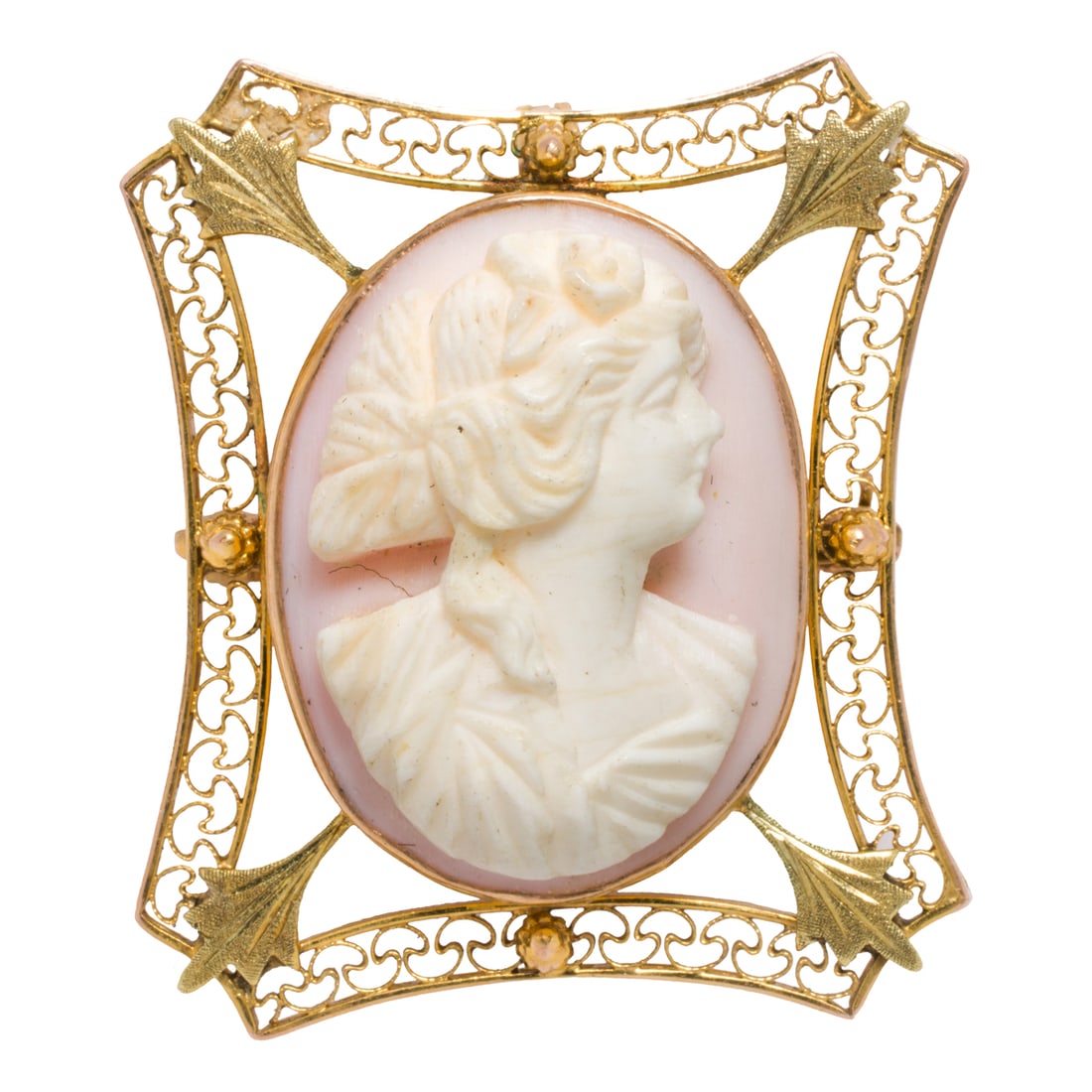 A cameo and 10k gold brooch-pendant (1 of 1)