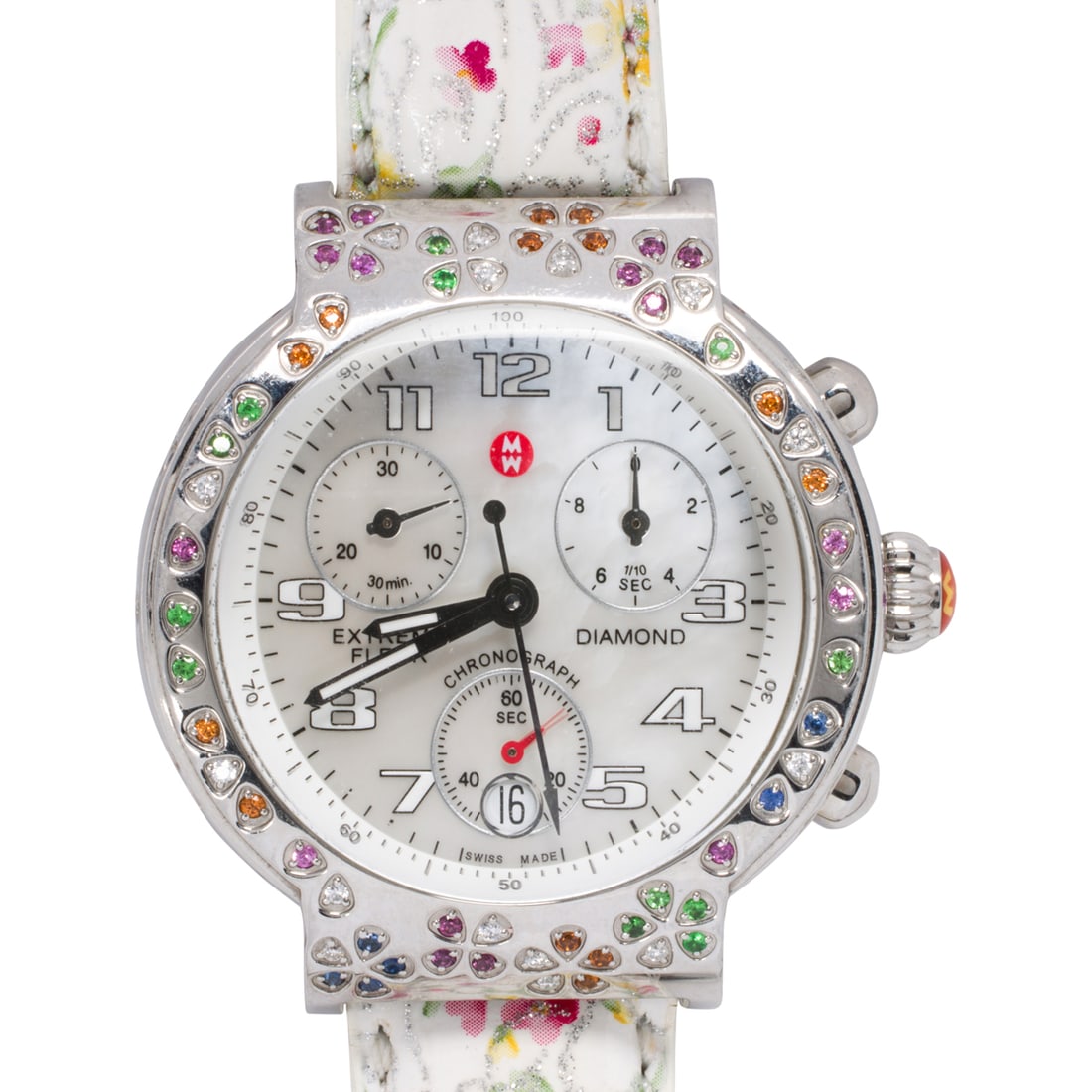 A MICHELE Extreme Fleur diamond and stainless steel watch (1 of 2)