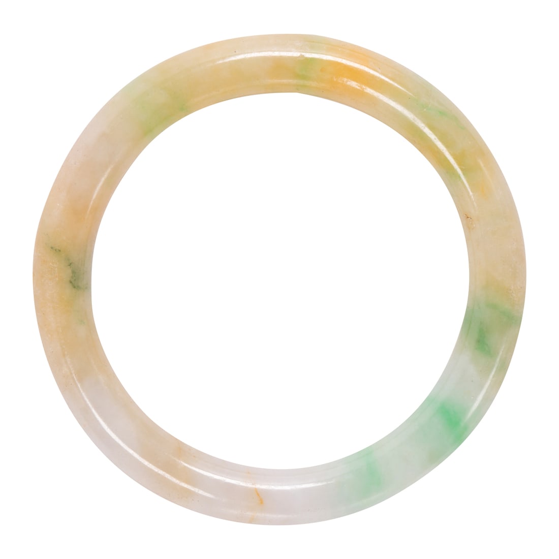 Three white jade bangles - 2