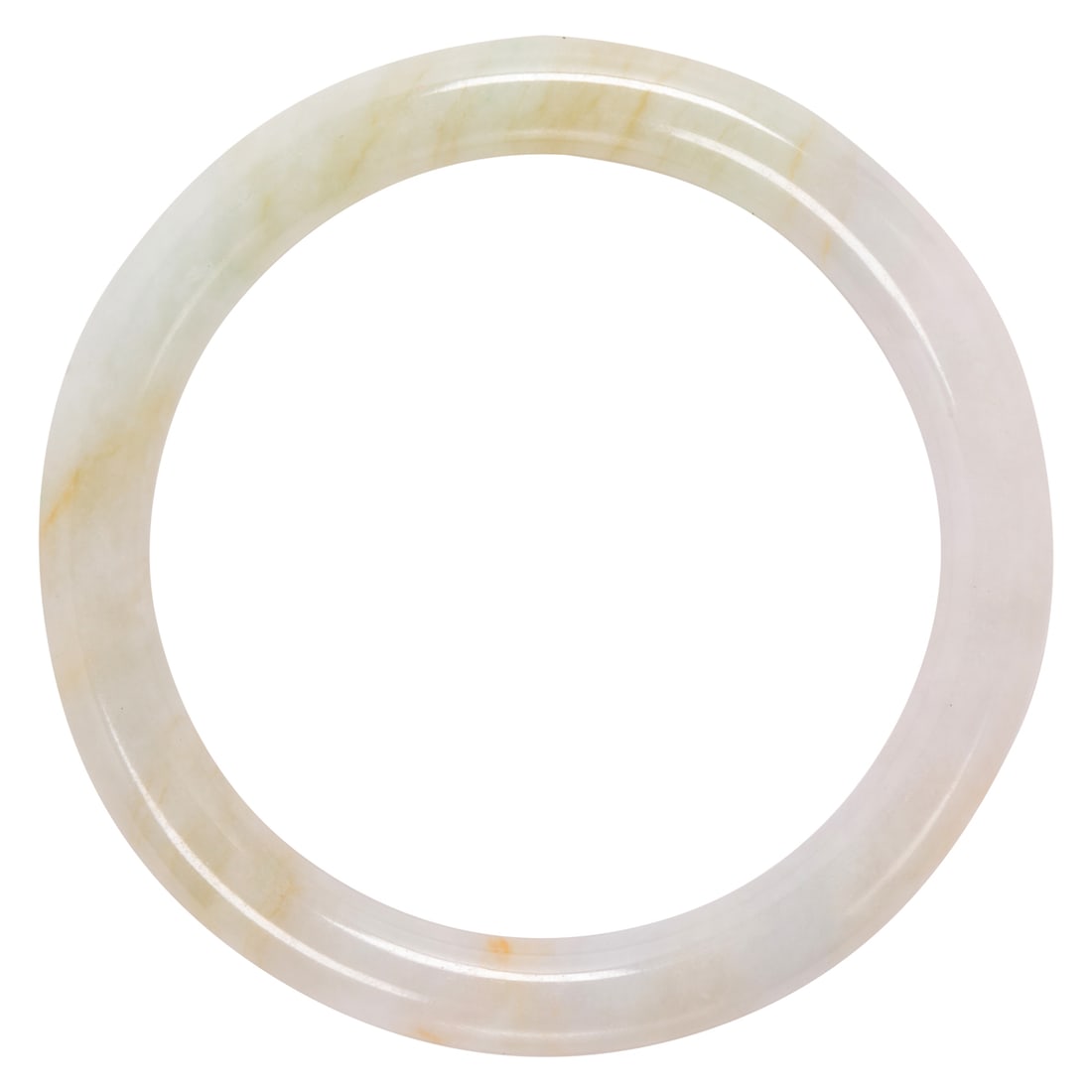 Three white jade bangles - 4