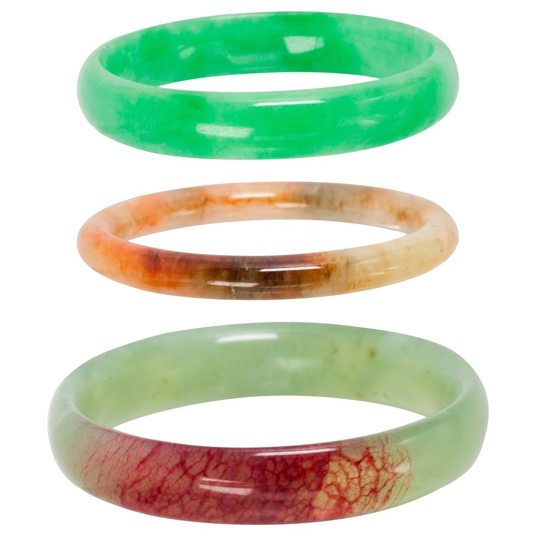 Three dyed hardstone bangles (1 of 4)