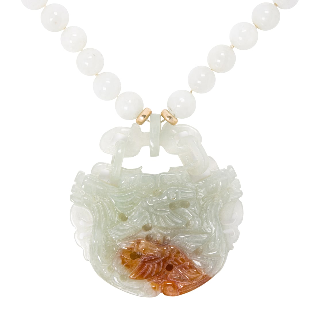 A jade beaded necklace - 2