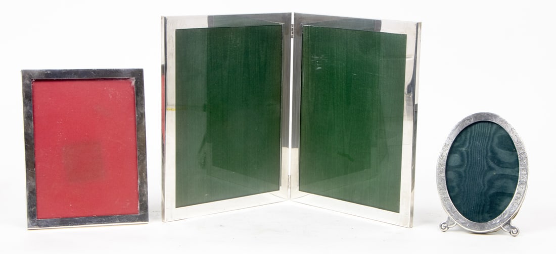 A Collection of Eight Sterling and Silverplate Picture Frames with a Lenox Sterling Bordered Plate (1 of 2)