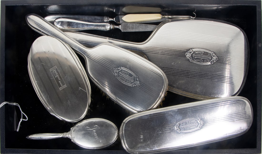 An Assembled Sterling Dressing Table Set (1 of 1)