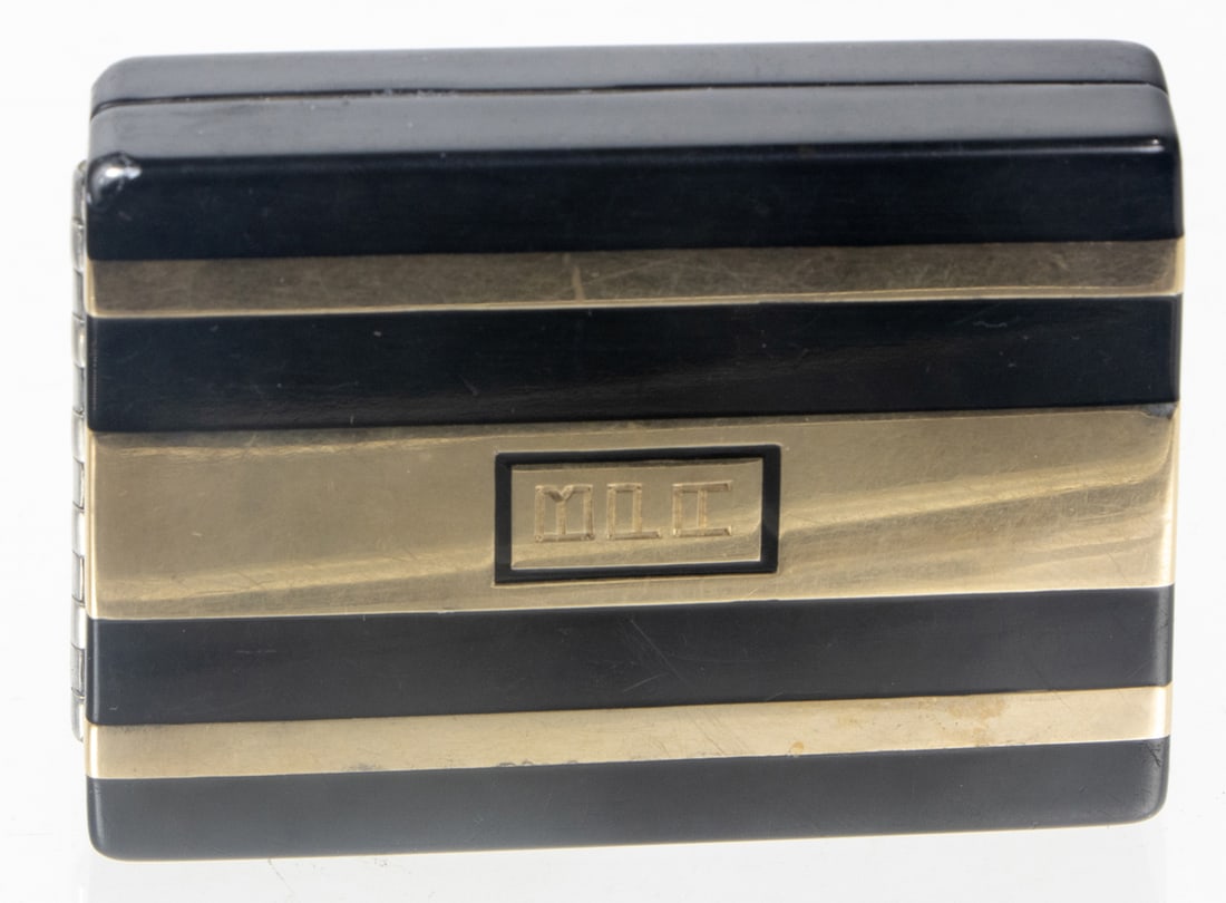 A Black, Starr & Gorham silver gilt and onyx lady's compact (1 of 2)