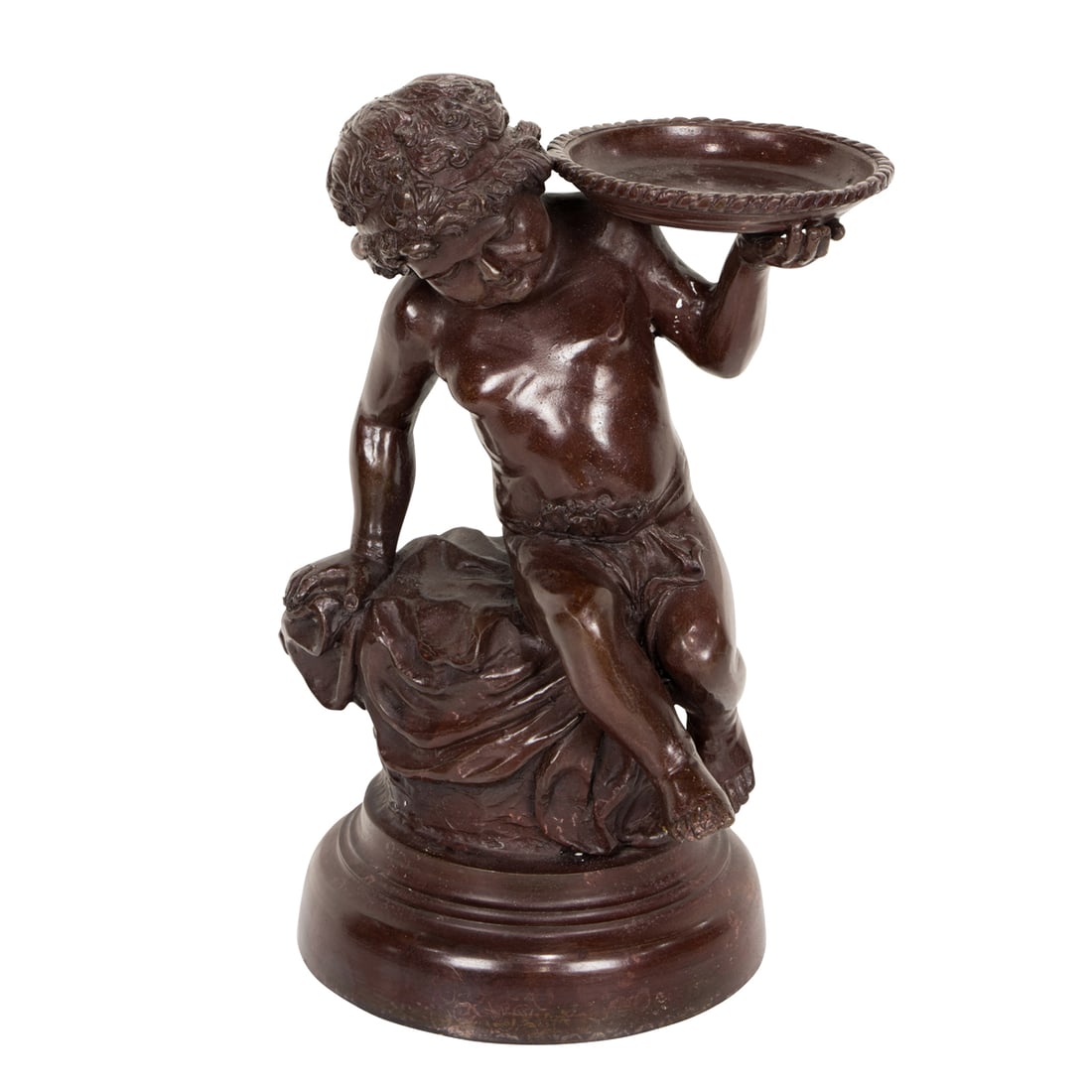 A Maitland Smith patinated bronze figure of a putto (1 of 4)