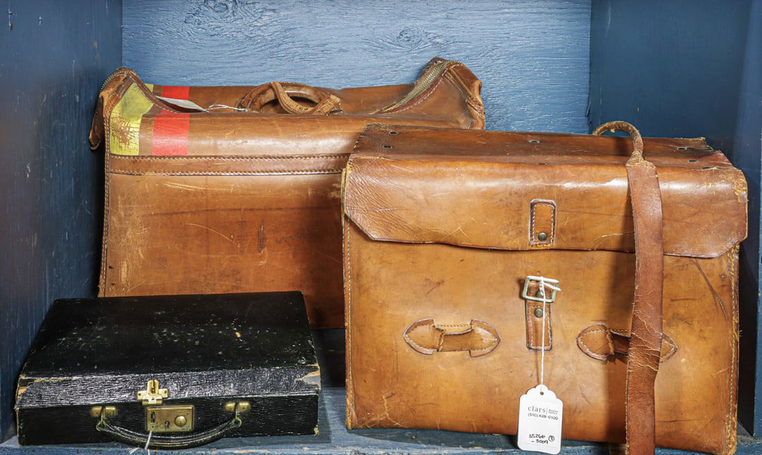 Three leather cases or luggage (1 of 1)