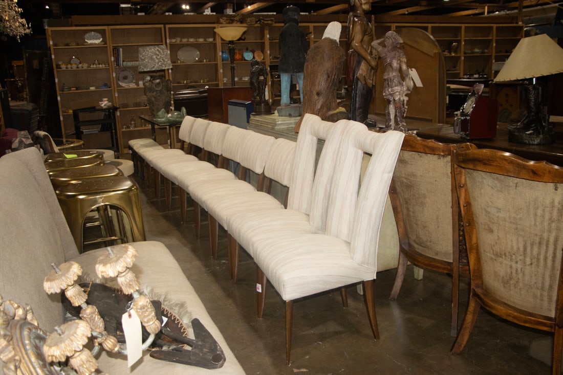 An assembled set of eight Paul Laszlo for Brown Saltman dining chairs (1 of 1)