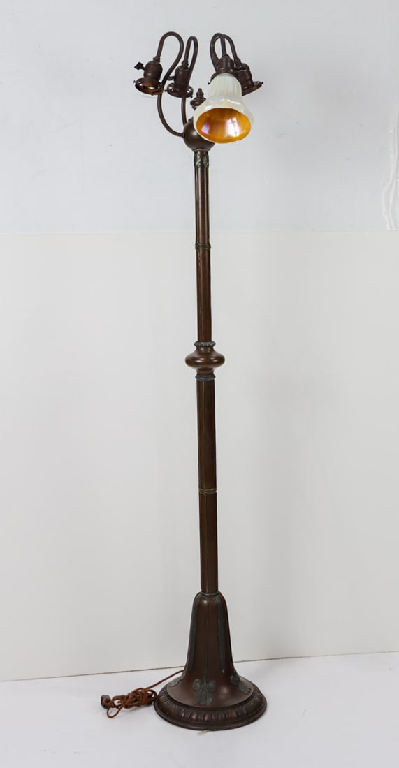 An Arts and Crafts style patinated metal floor lamp (1 of 1)