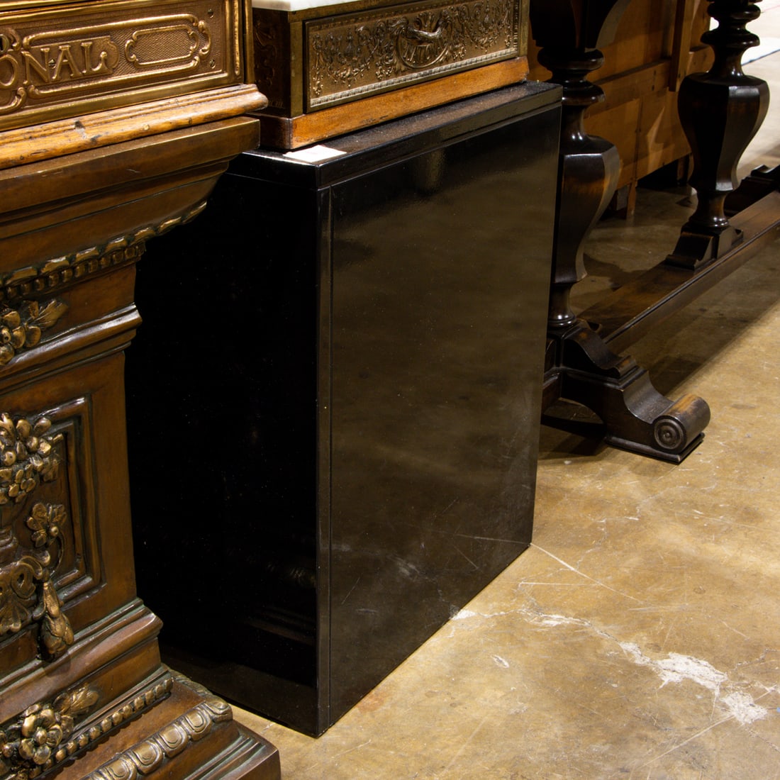 Two contemporary black pedestals (1 of 2)
