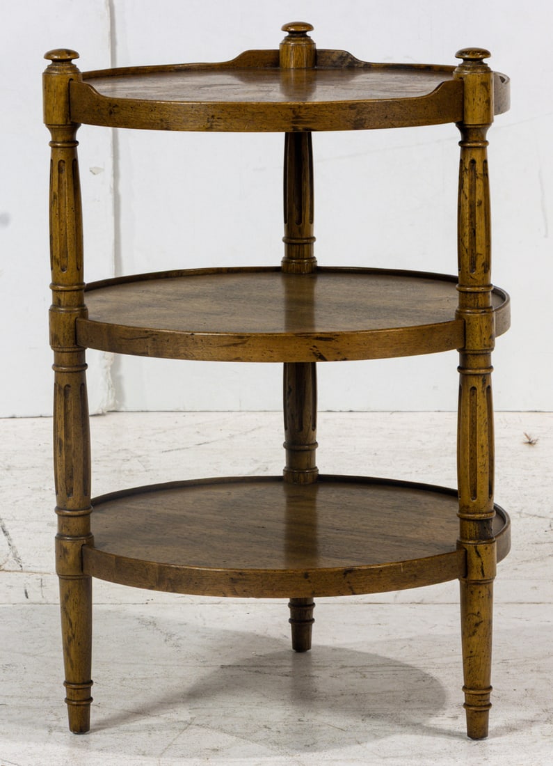 A Heritage round three-tier table - 2