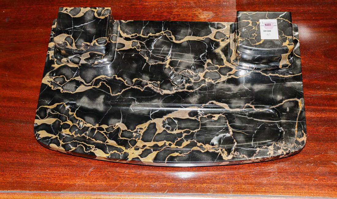 An Art Deco Portoro marble desk stand (1 of 1)