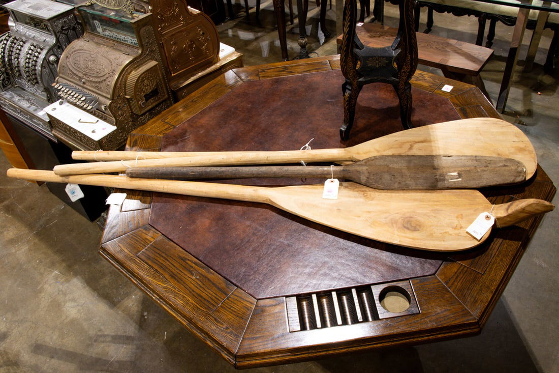 A group of four wood boat paddles (1 of 1)