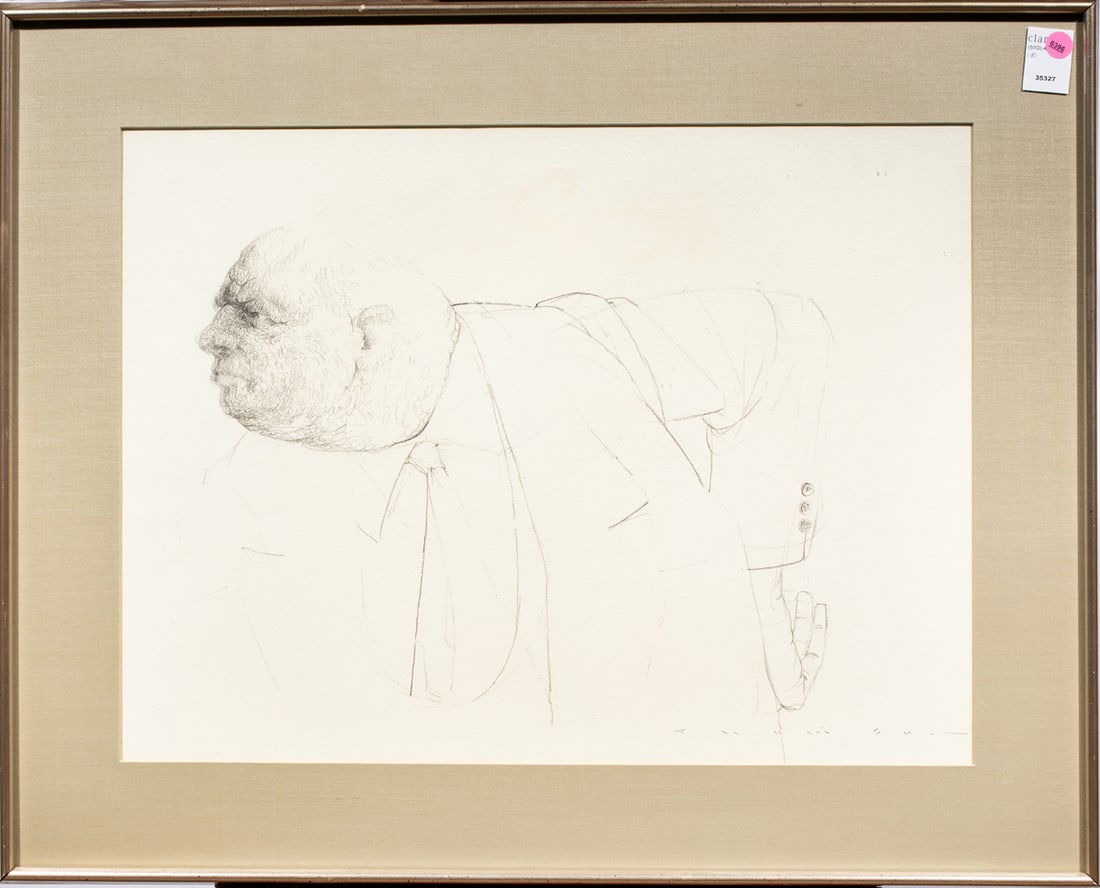 Print, American School (20th century): American School (20th century), Big Guy is Mad, lithograph, pencil signed indistinctly lower right, overall (with frame): 25"h x 31"w