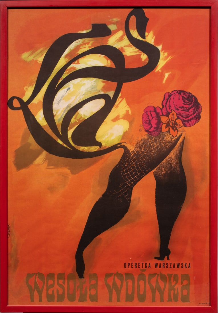 Poster, Polish School (20th century): Polish School (20th century), "Operetka Warszawska: Wesola Wdowka," lithograph, overall (with frame): 34"h x 23.5"w