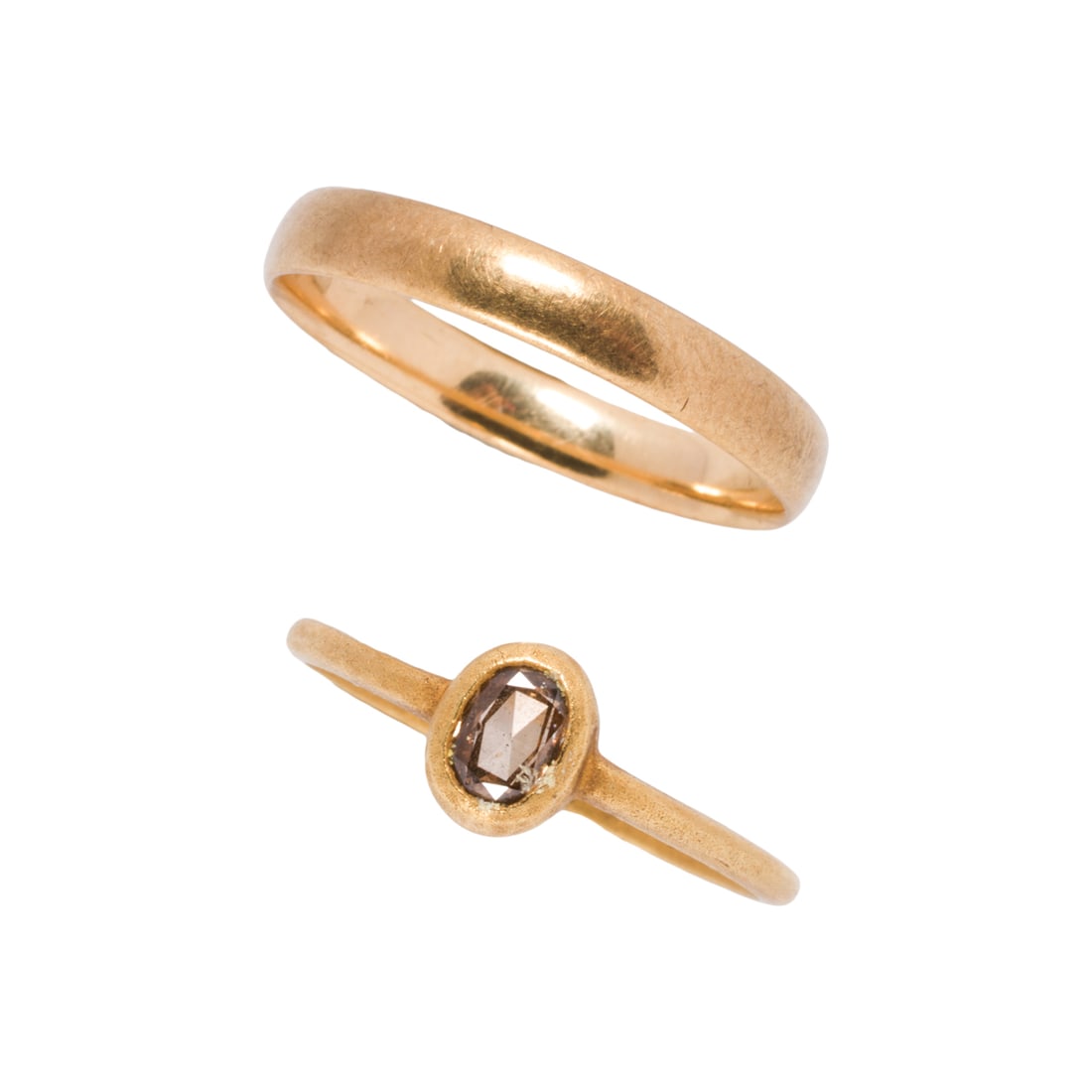 A gemstone, 18k, and 14k gold ring set (1 of 1)