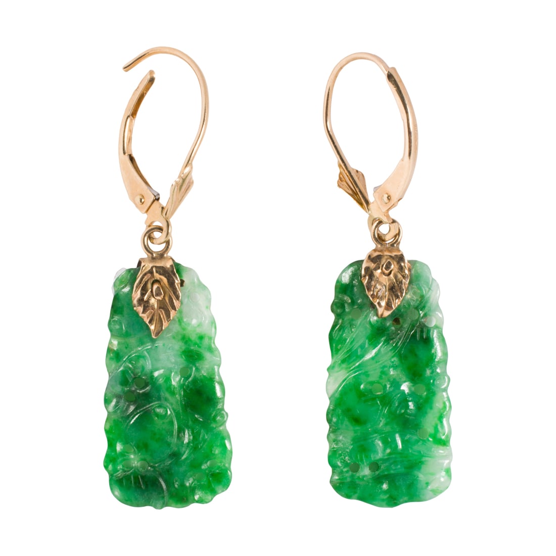 A pair of jade and 14k gold earrings (1 of 1)