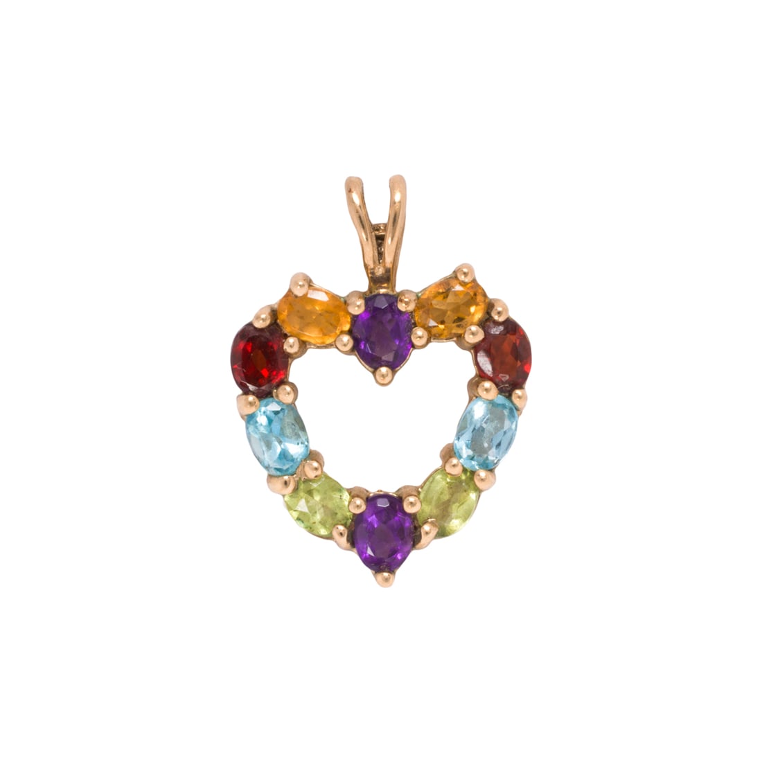 A gem-set 14k gold heart pendant (1 of 1)