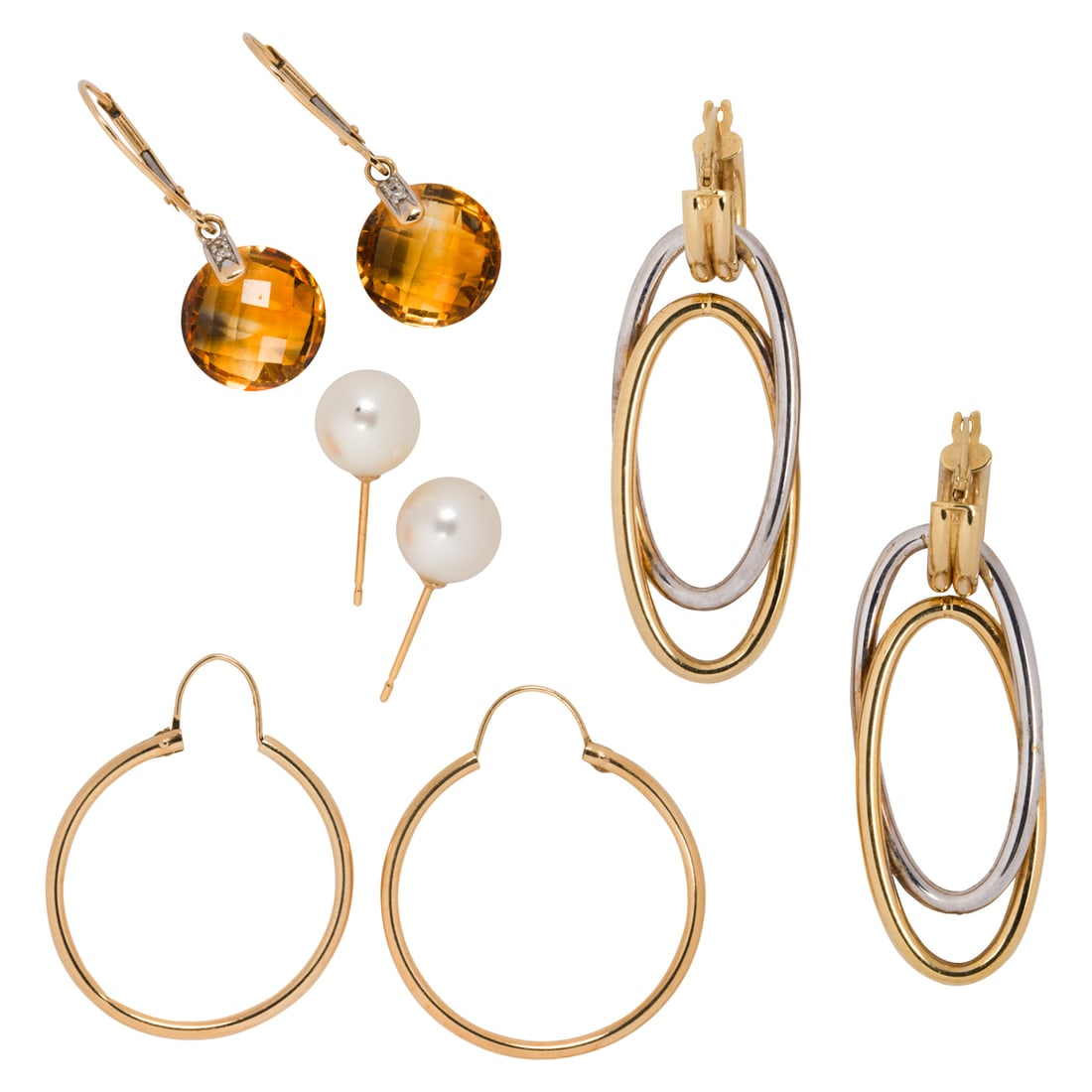 Four pairs of 14k and 18k gold earrings (1 of 1)