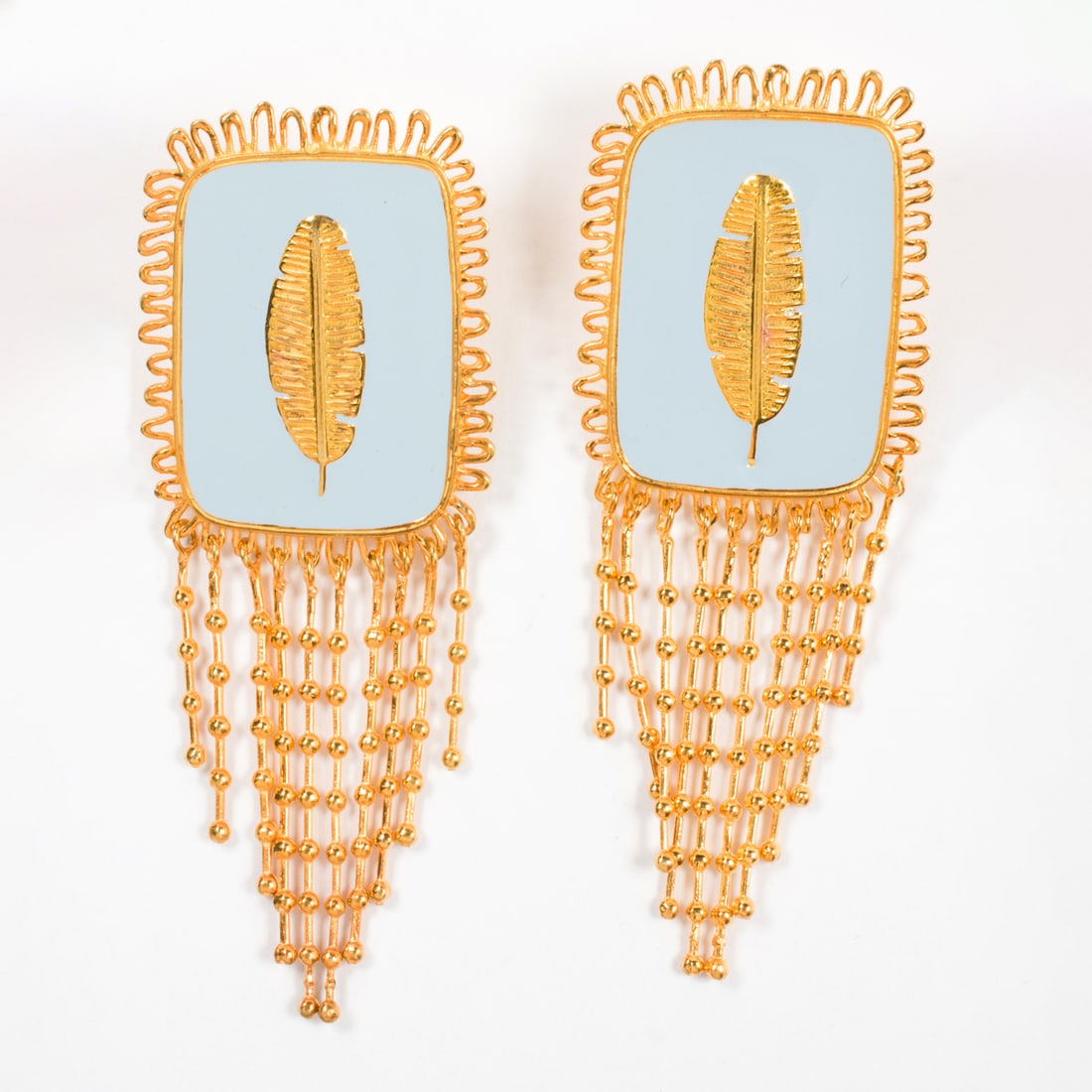 A pair of gold-tone and enamel earrings (1 of 1)