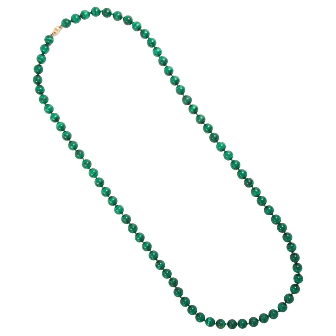 A malachite, diamond, and 14k gold beaded necklace (1 of 1)