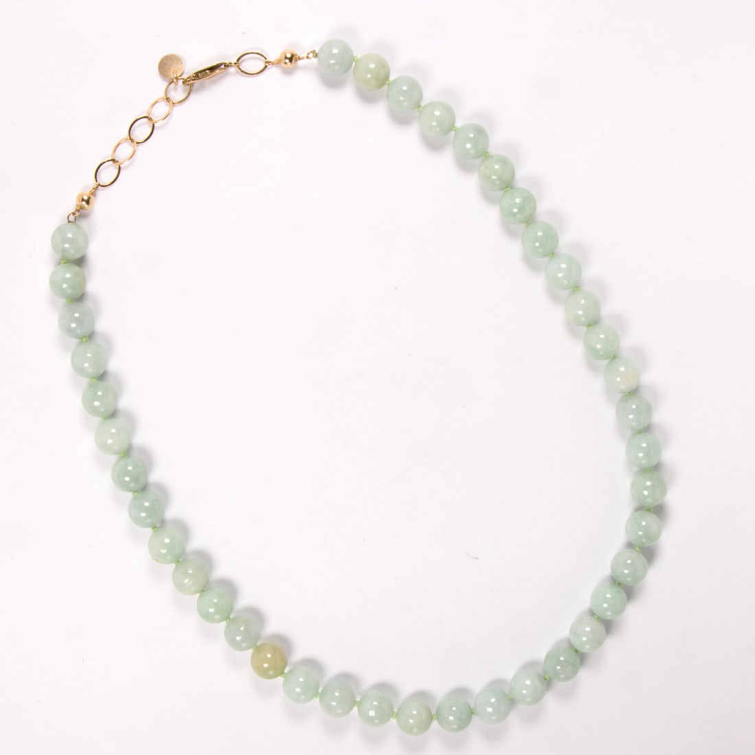 A jade and gold-filled necklace (1 of 1)