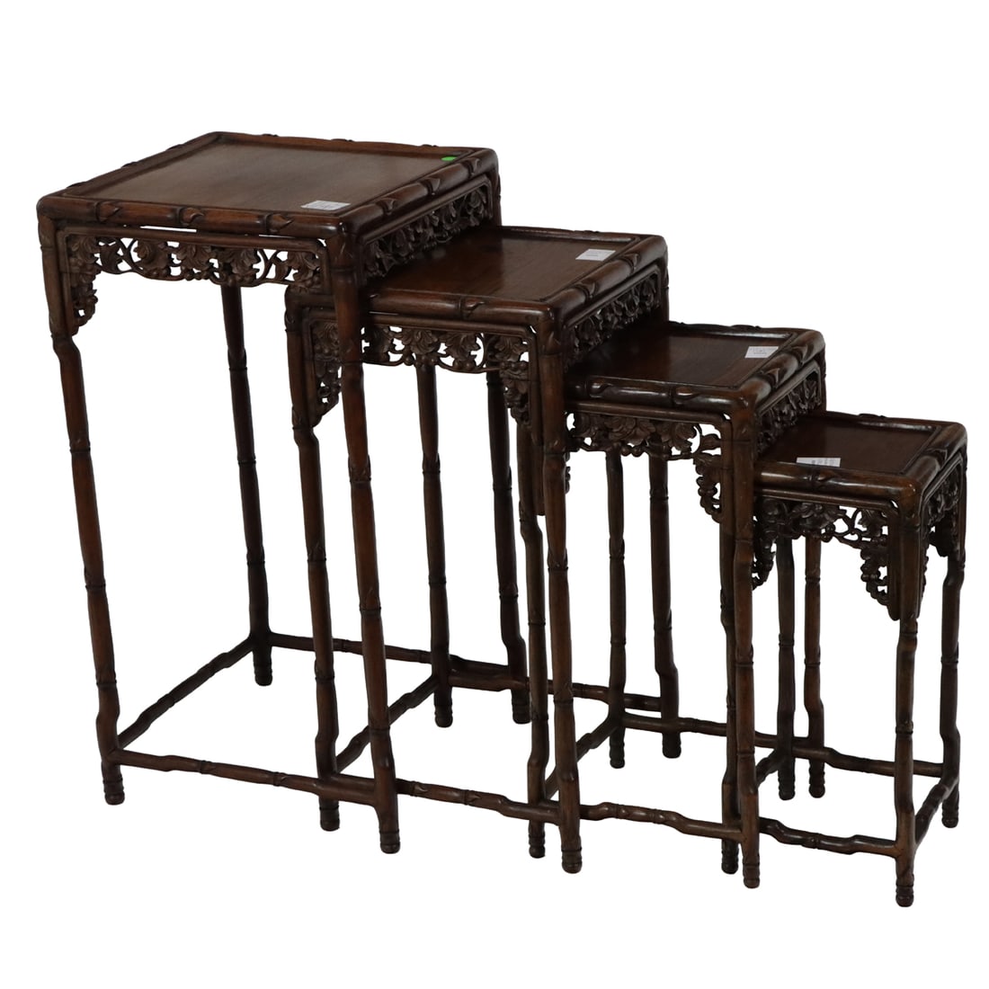 A set of four Chinese rosewood nesting square tables (1 of 1)