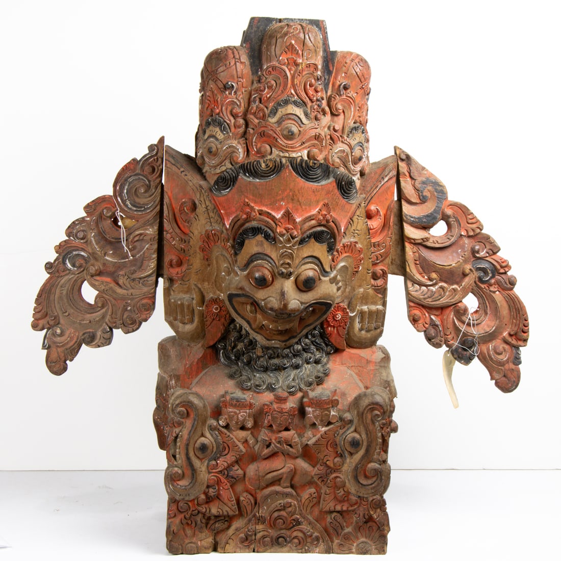 A Balinese painted and carved wood base (1 of 1)