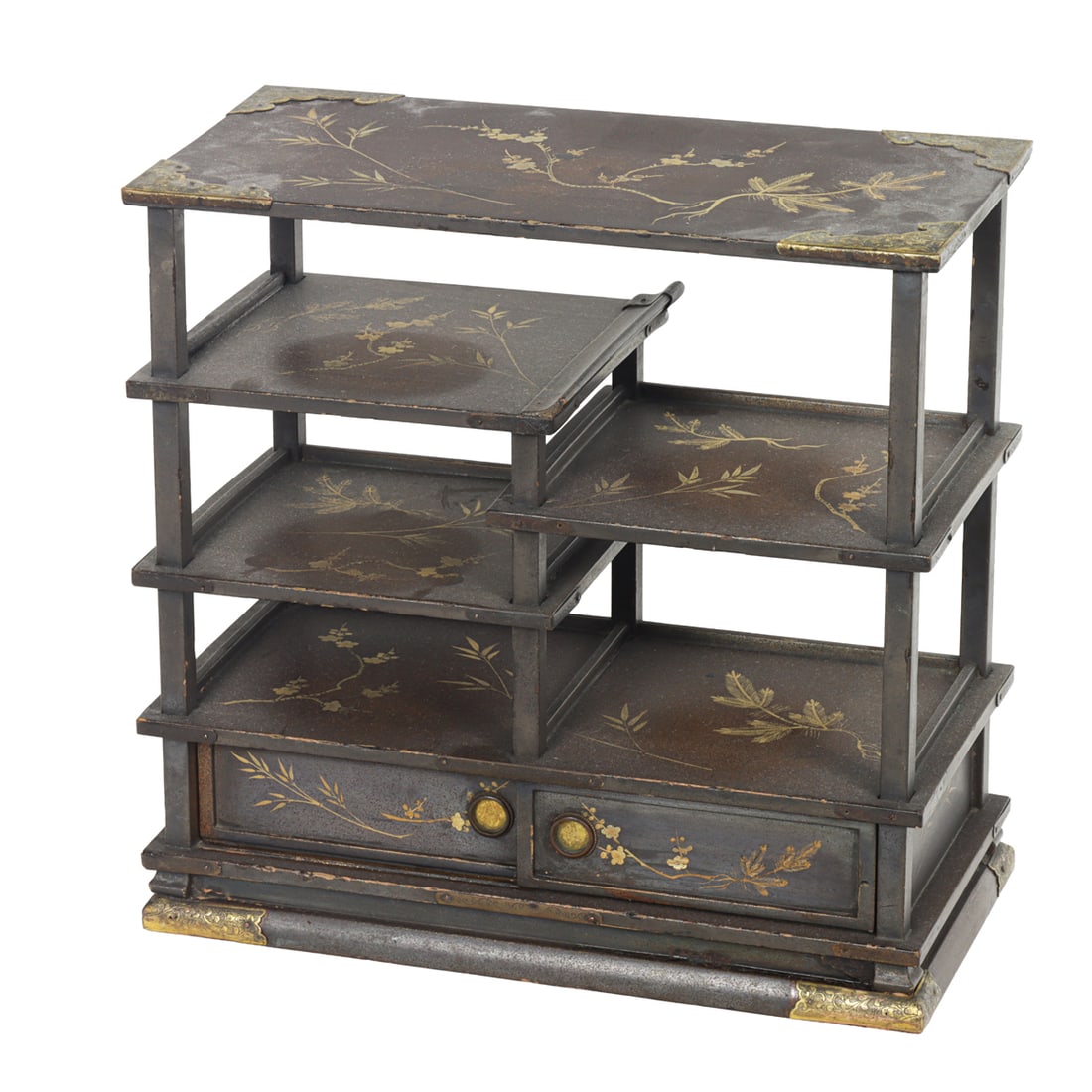 A Japanese gilt lacquered miniature display shelf (1 of 1)