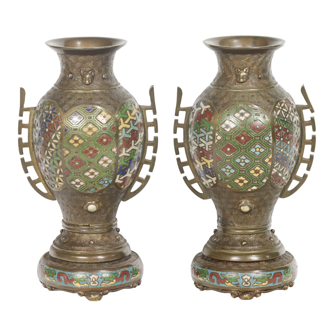 (lot of 2) Japanese enamel vases (1 of 2)